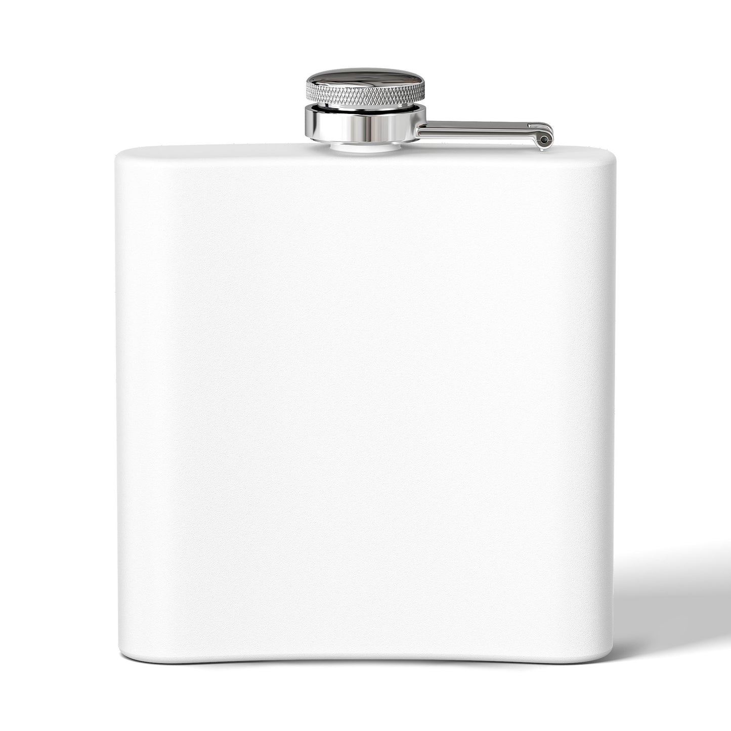 Personalized Stainless Steel Flask - 6oz White DrinkDrankDrunk Flask for Groomsmen, Parties, and Celebrations