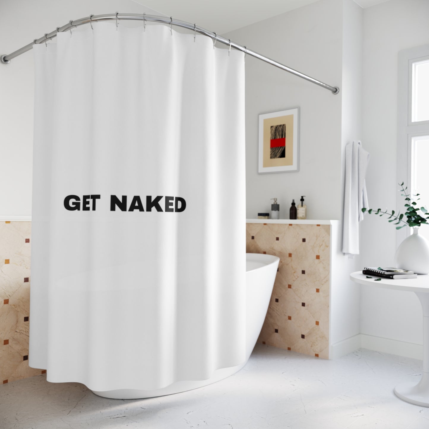 Elegant Pink Floral Shower Curtain - Modern Bathroom Decor