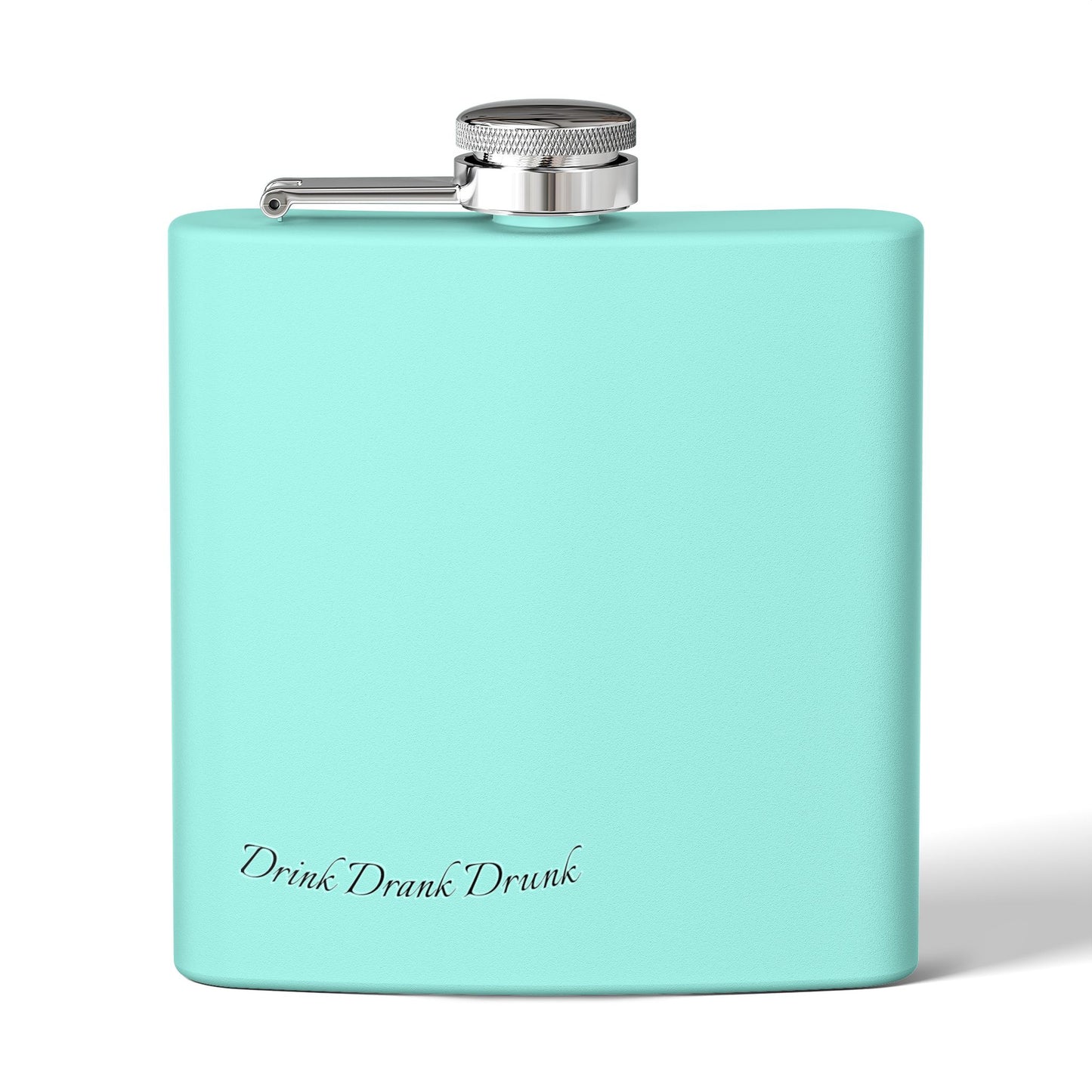 Personalized Stainless Steel Flask - 6oz White DrinkDrankDrunk Flask for Groomsmen, Parties, and Celebrations