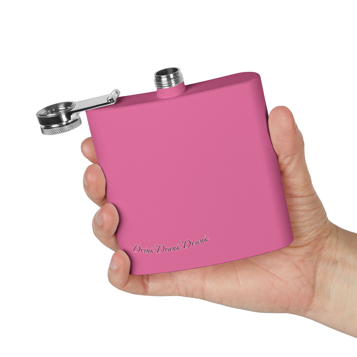 Personalized Stainless Steel Flask - 6oz White DrinkDrankDrunk Flask for Groomsmen, Parties, and Celebrations