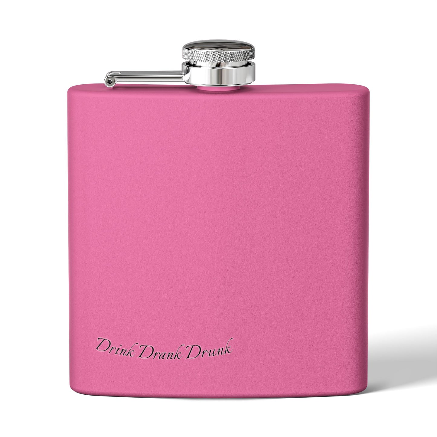 Personalized Stainless Steel Flask - 6oz White DrinkDrankDrunk Flask for Groomsmen, Parties, and Celebrations