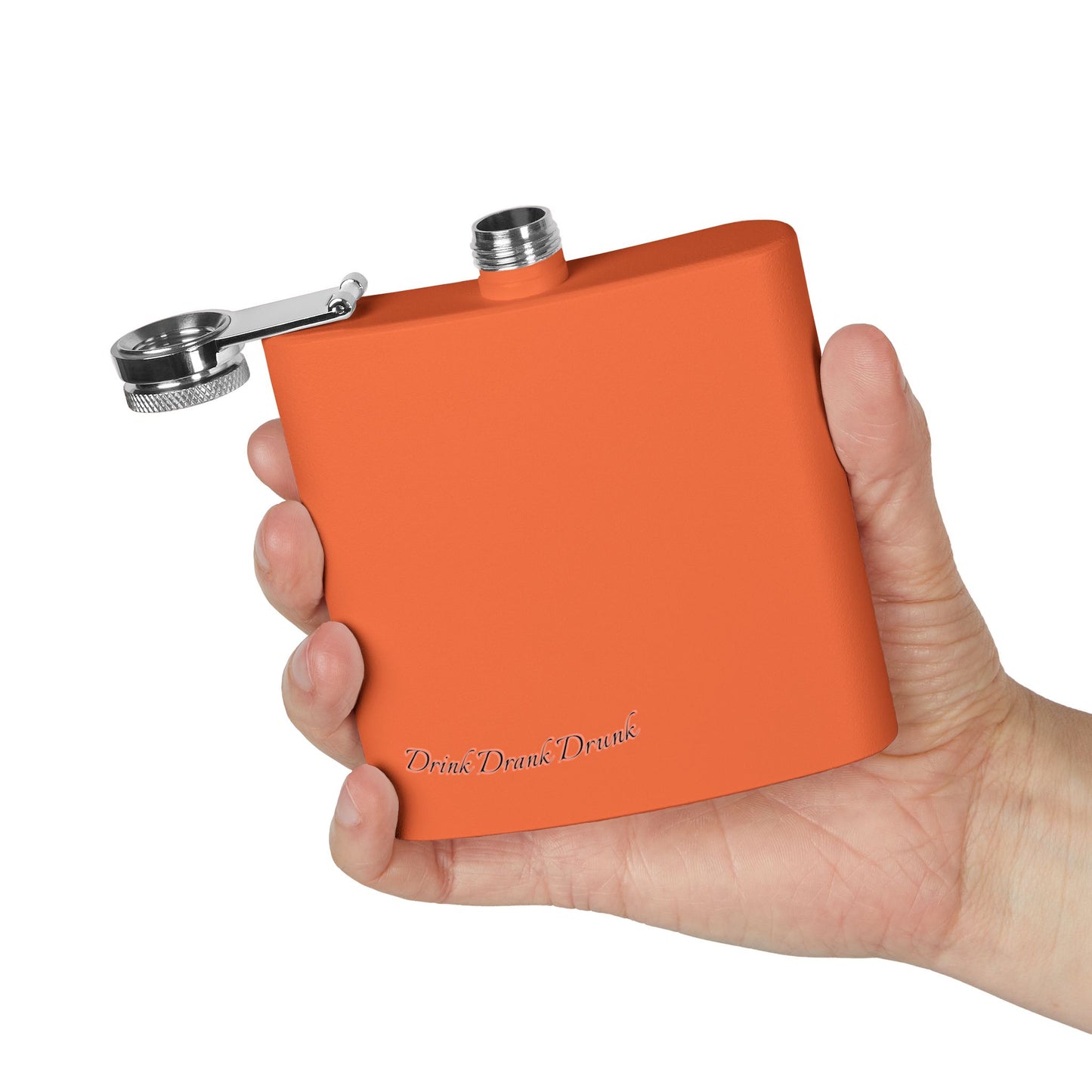 Personalized Stainless Steel Flask - 6oz White DrinkDrankDrunk Flask for Groomsmen, Parties, and Celebrations